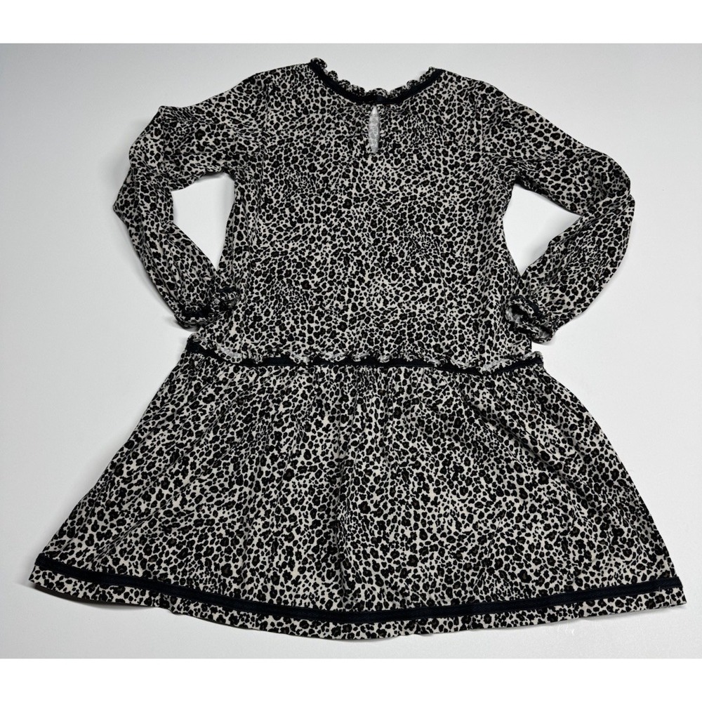 Hanna Andersson Dropwaist Leopard Animal Print Dress Girls Size 120 US 6 Ruffles - Picture 8 of 8